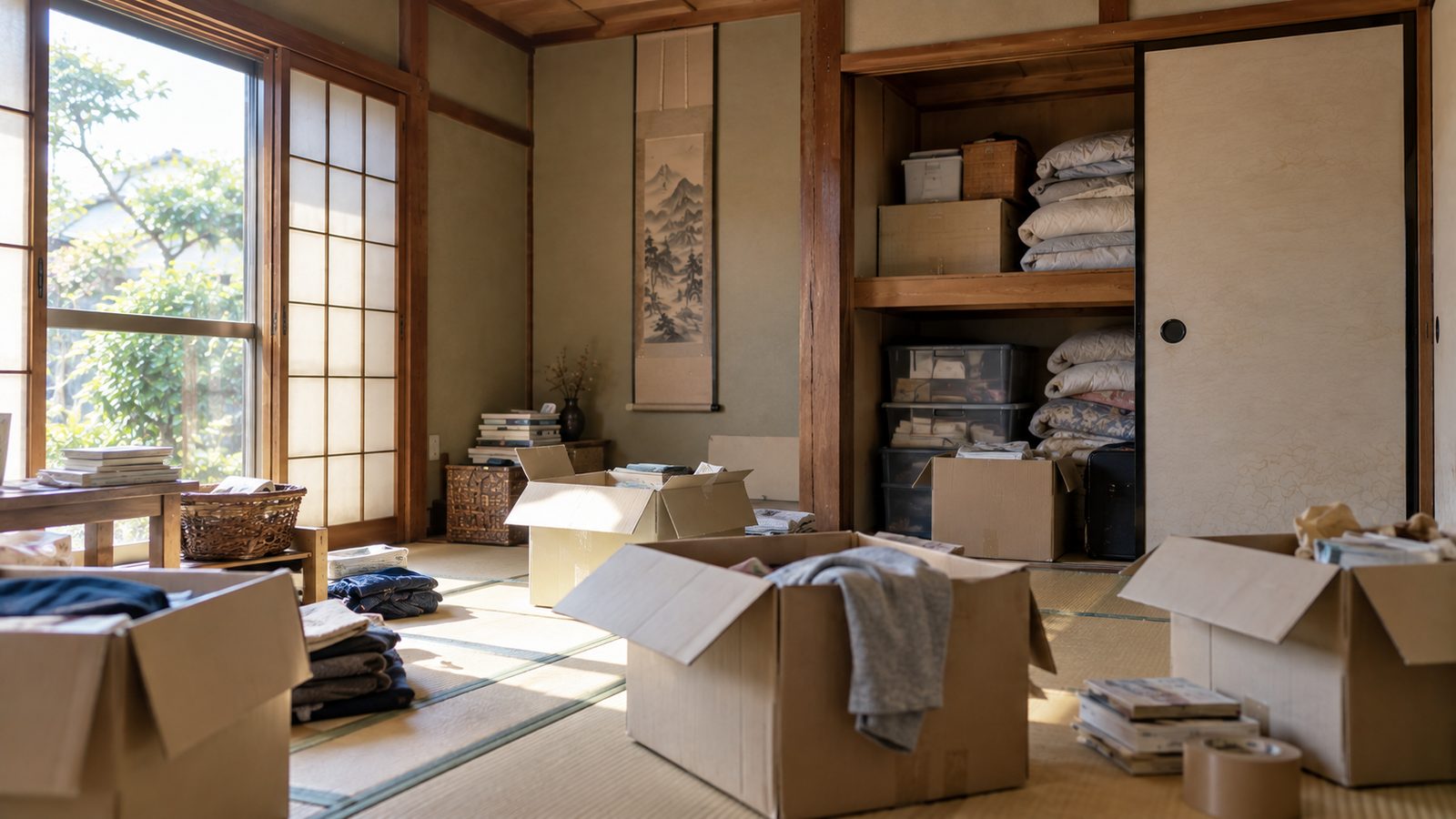 片付け途中の実家の部屋