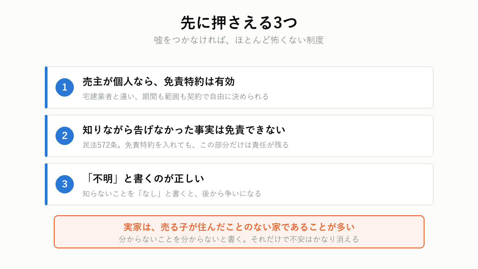 契約不適合責任で先に押さえる3つの点