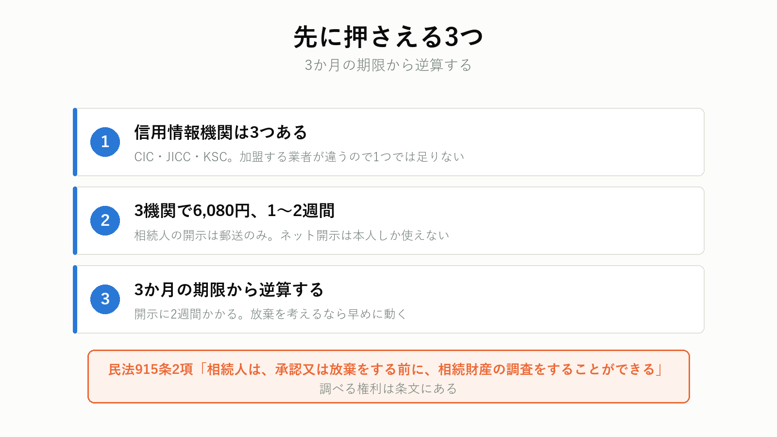 親の借金の調べ方で先に押さえる3つの点