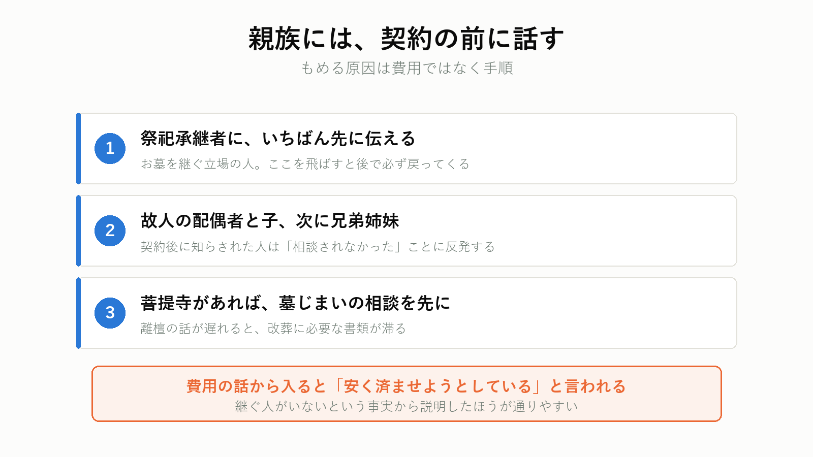 樹木葬を親族に説明する順番と反対されやすい点