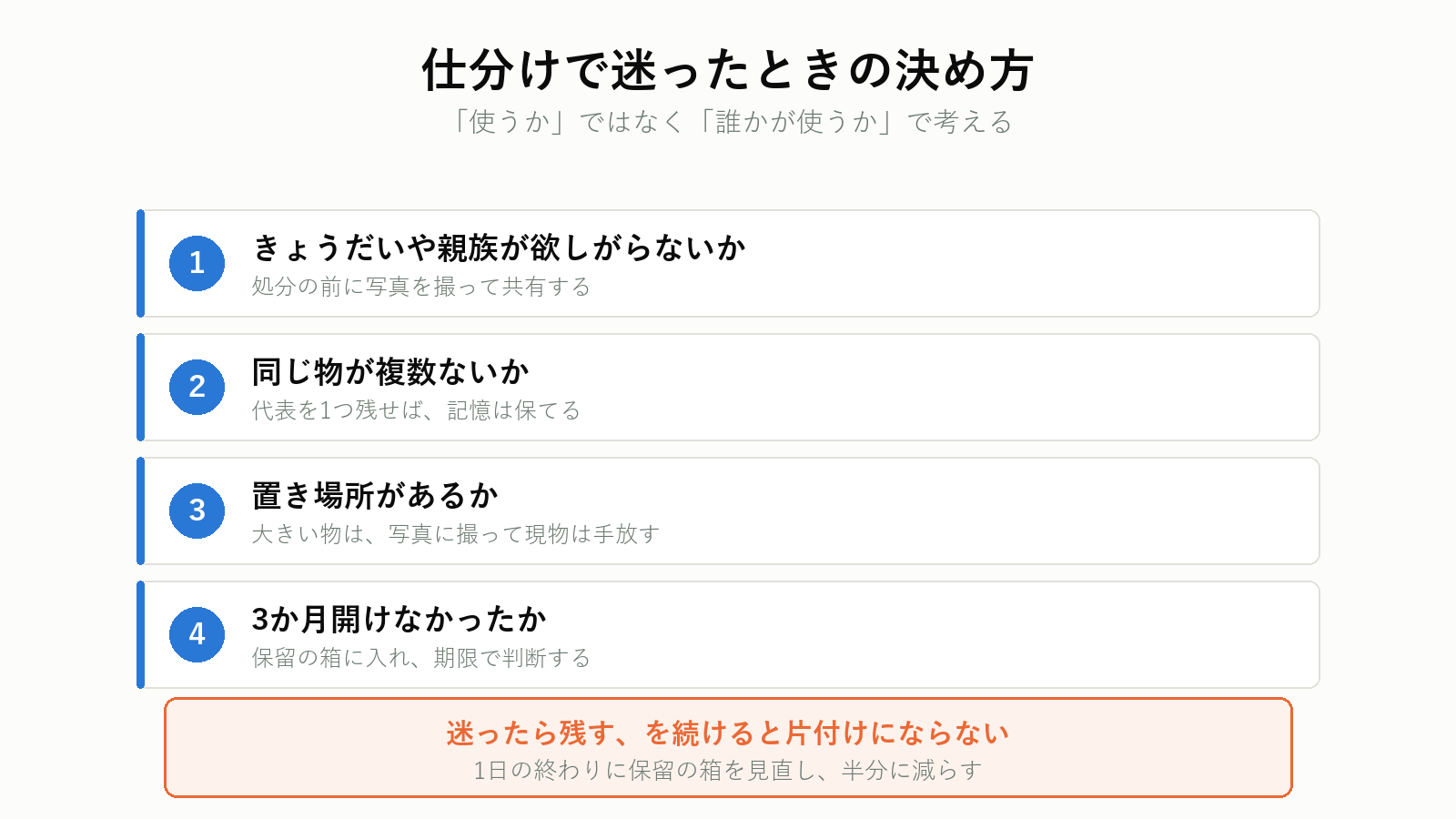 遺品の仕分けの判断基準