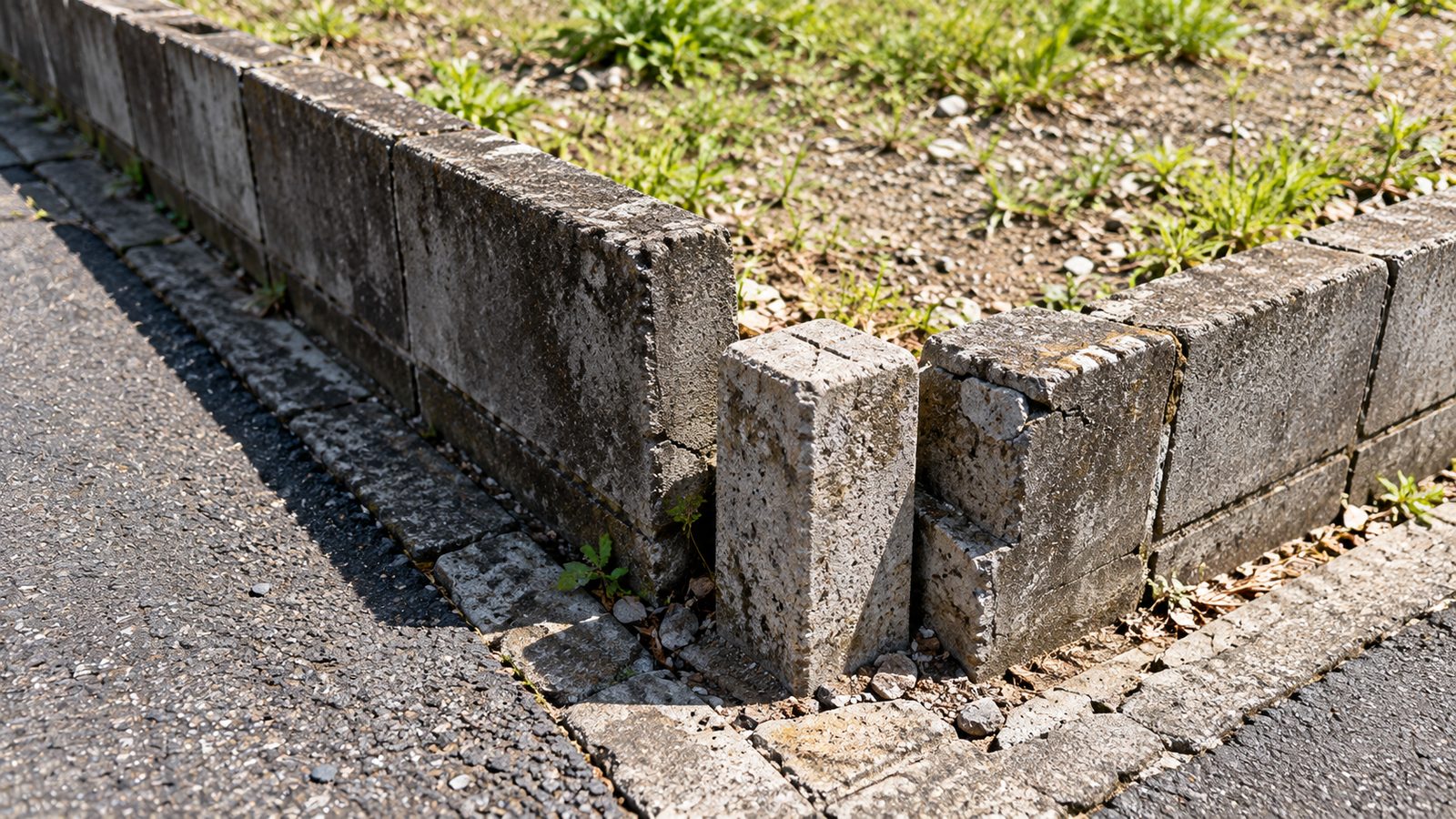 土地の角に打たれた境界標