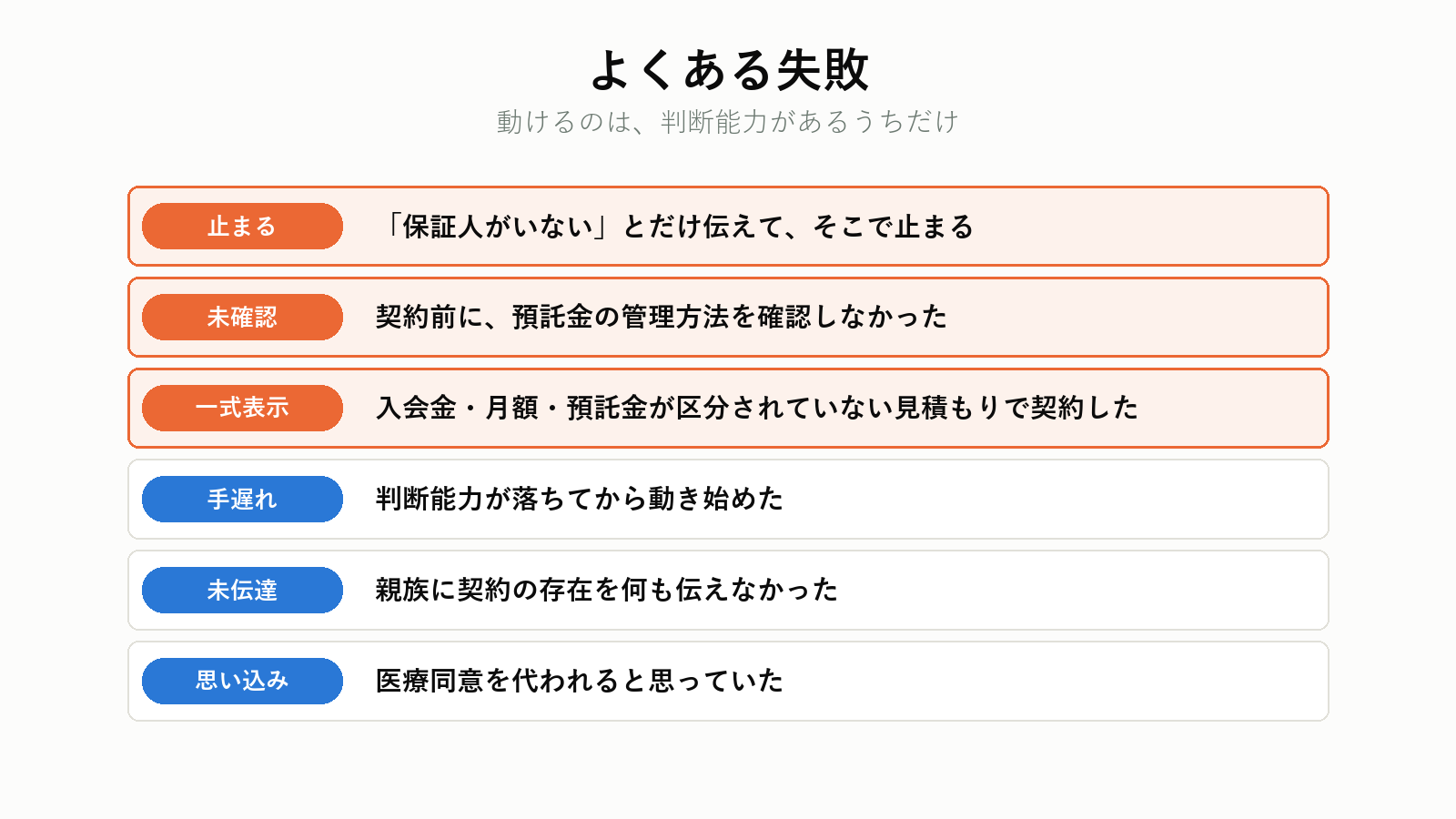 身元保証でよくある失敗