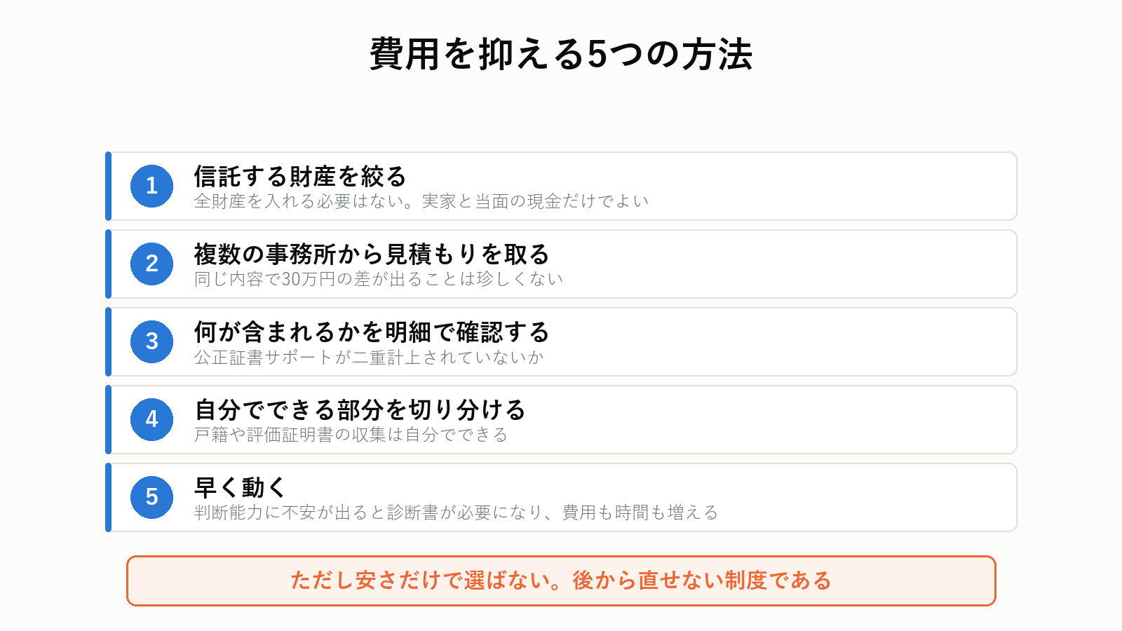 家族信託の費用を抑える方法