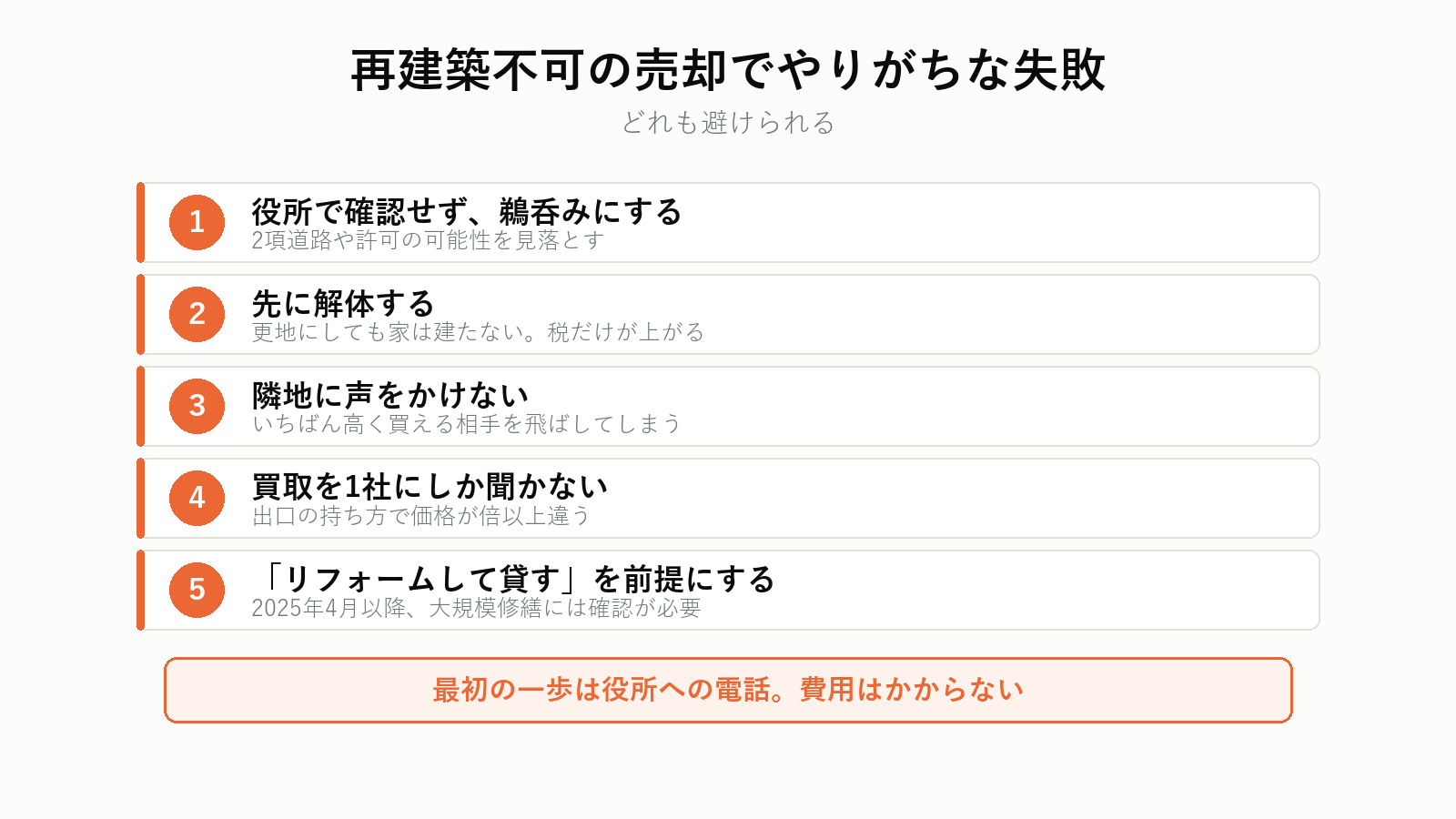 再建築不可の売却でやりがちな失敗