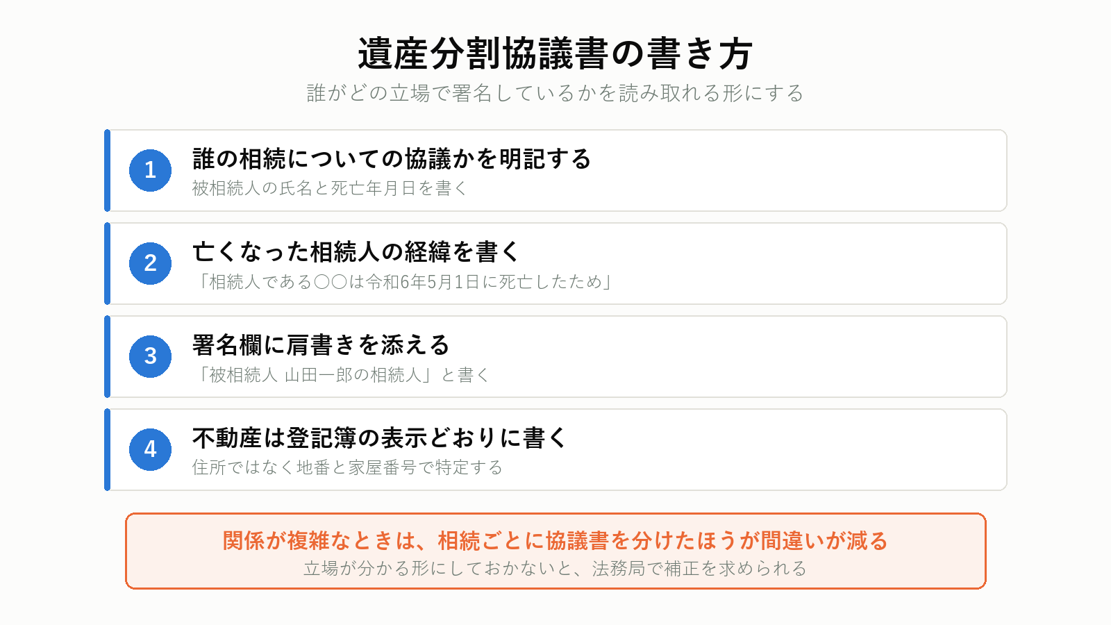 数次相続の協議書の書き方